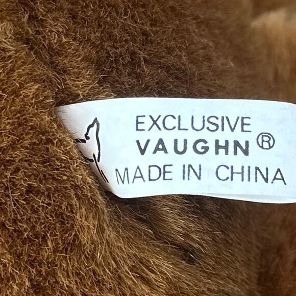 VTG Vaughn Plush Pals Moose Stuffed Animal 18" Brown Cabincore Lumberjack Plaid - Picture 16 of 16